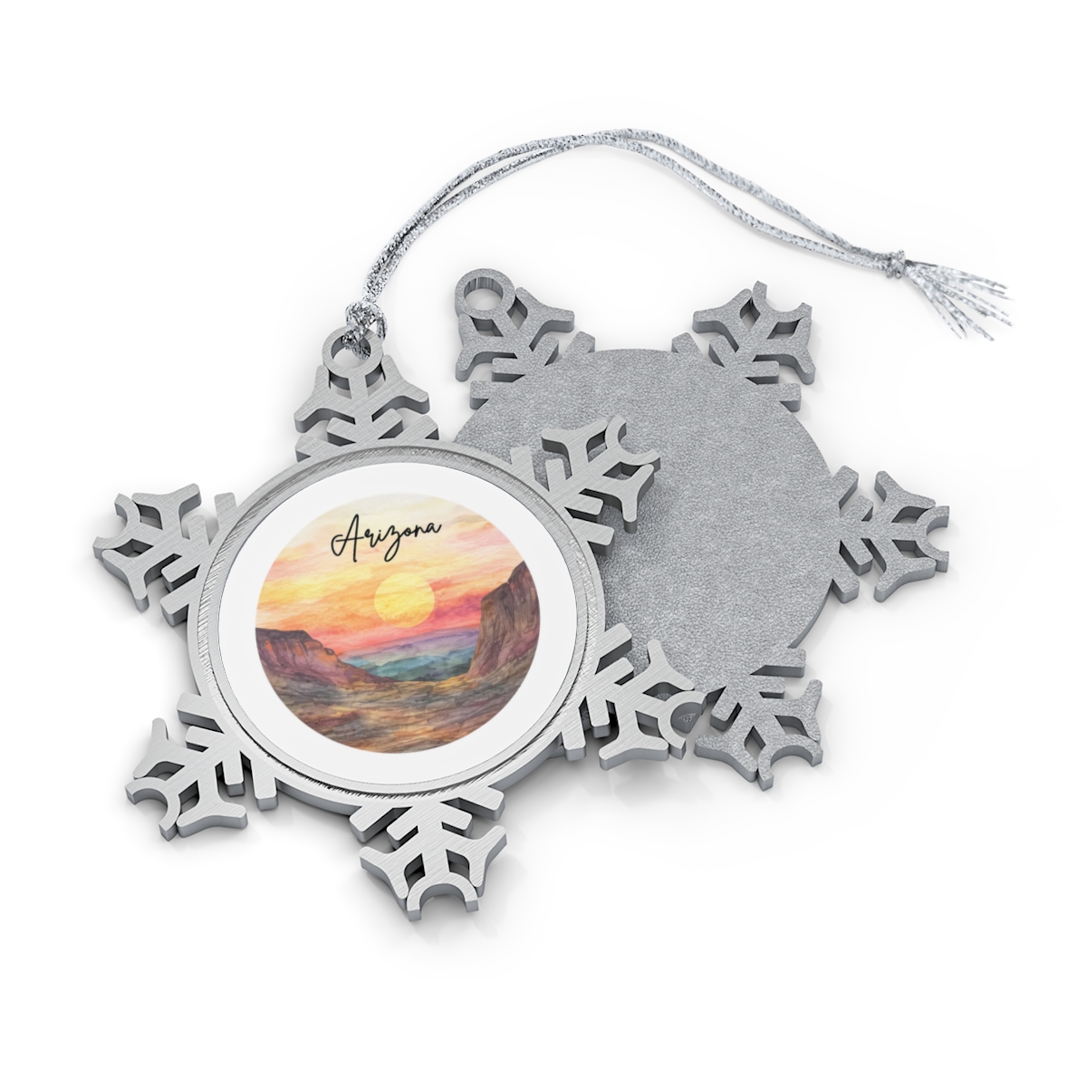 Arizona Canyon Sunset Watercolor Ceramic Ornament